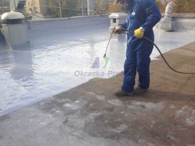 Гидроизоляция полиуретановой жидкой резиной поверх старой гидроизоляции